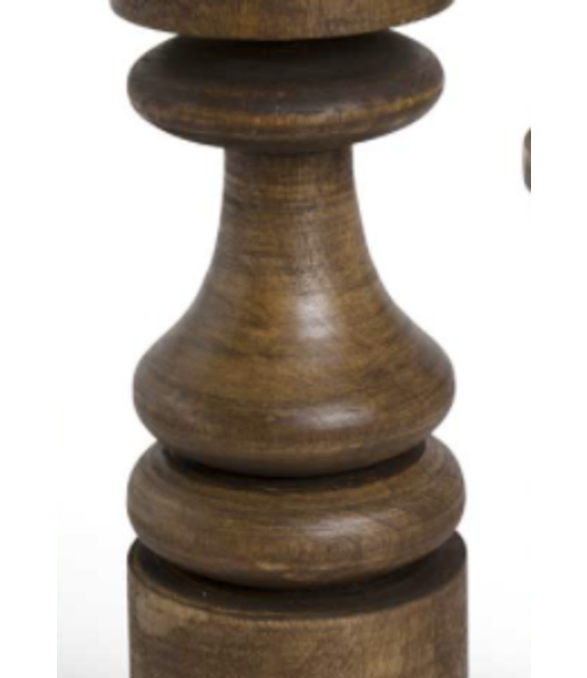 K&K Interiors Medium Brown Mango Wood Chunky Candleholder