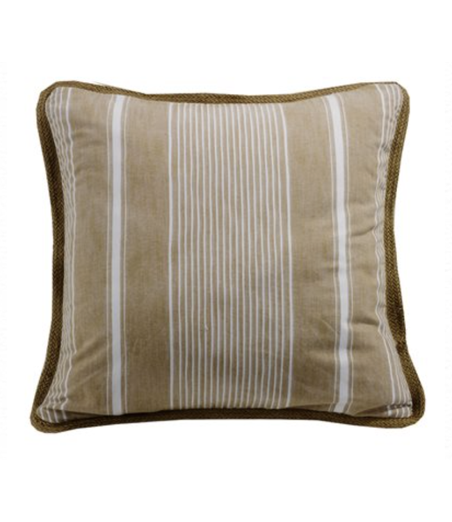 Hiend Accents Newport Taupe Stripe Reversible Euro Sham with  Trim