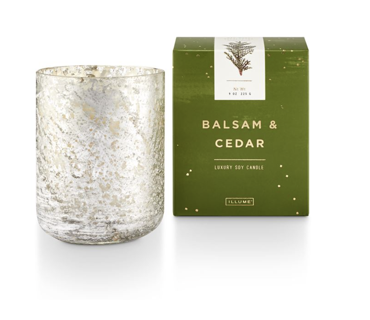 Balsam & Cedar Small Luxe Sanded Mercury Glass Candle - Miss