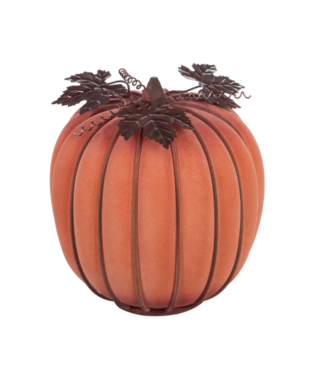 Evergreen LED Battery Operated Glass Pumpkin Small