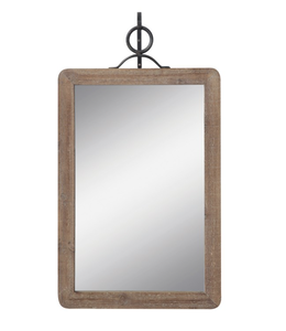 Creative Co-Op Wood Framed Wall Mirror w/ Metal Bracket