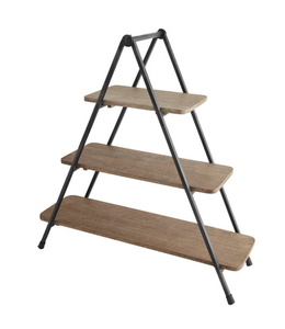 MudPie Three Tier Wood Server Stand