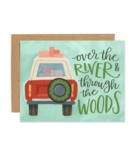 1Canoe2 Holiday Jeep Christmas Greeting Card