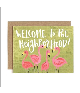 1Canoe2 Welcome to the Neighborhood Flamingo Card