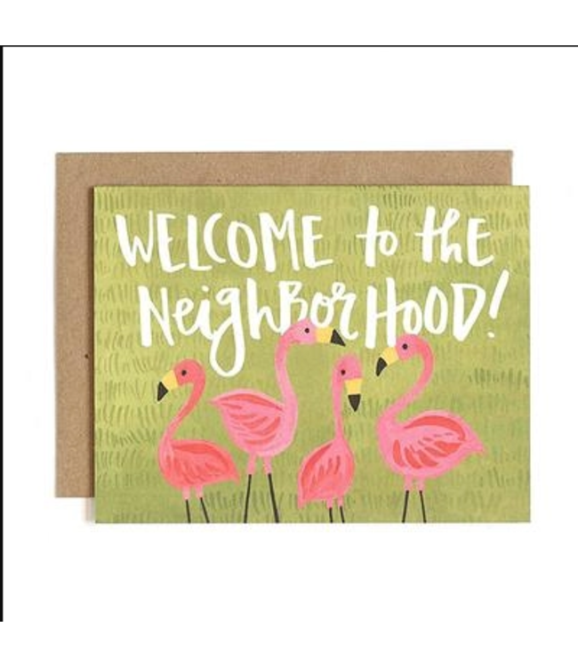 1Canoe2 Welcome to the Neighborhood Flamingo Card