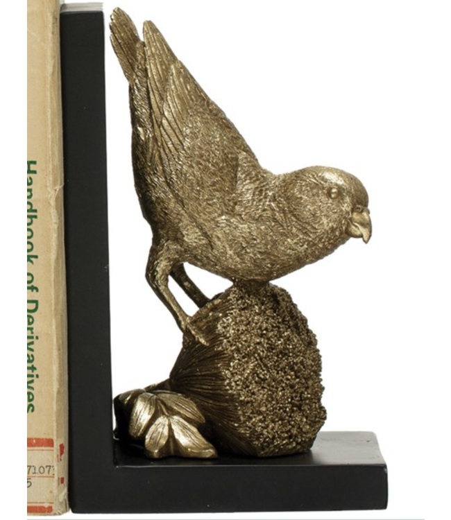 Creative Co-Op Resin Parrot Bookend, Gold Finish- Facing Down