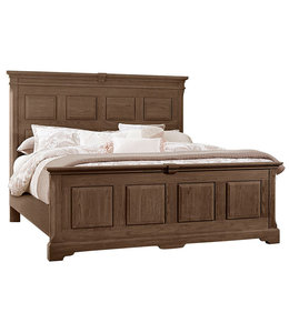 Vaughan-Bassett Queen Heritage Mansion Bed (Cobblestone Oak)