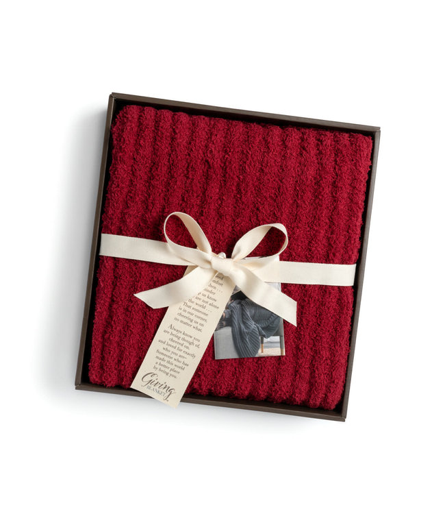 Demdaco Ribbed Blanket - Red