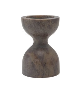 Creative Co-Op Soapstone Pillar/Taper Holder, Brown (Holds 3" Pillar)