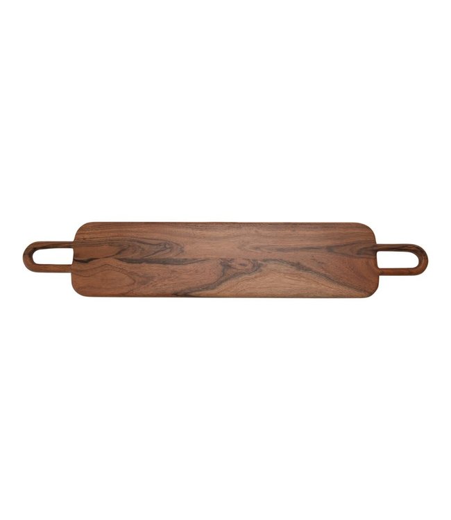 Creative Co-Op Acacia Wood Cheese/Cutting Board with Handles