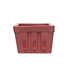 Creative Co-Op Red Textured Stoneware Berry Basket