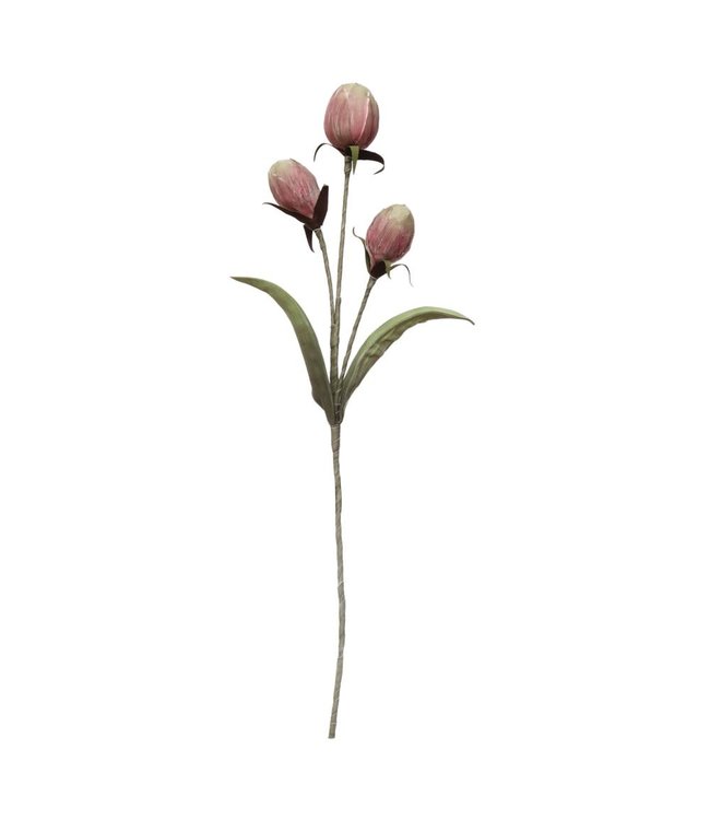 Creative Co-Op Faux Flower Stem, Green & Pink