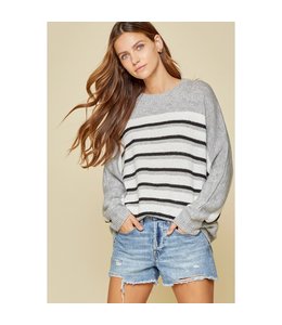 Andree Monochrome Striped Knit Sweater