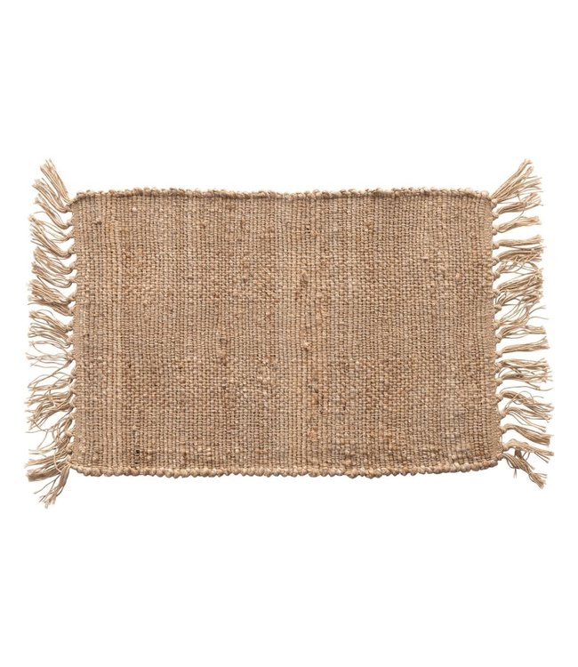 Creative Co-Op Woven Cotton & Jute Placemat w/ Tassels, Natural