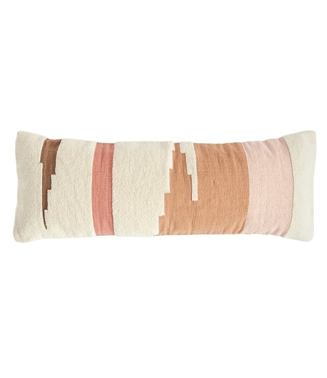 Creative Co-Op Hand-Woven Cotton Kilim Lumbar Pillow, Multi Color