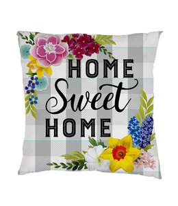 Evergreen Home Sweet Home Plaid Interchangeable Pillow Cover