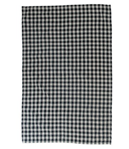 Creative Co-Op Woven Cotton Tea Towel with Check Pattern- Black