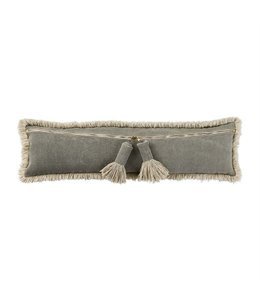 MudPie Gray Dhurrie Tassle Long Pillow