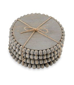 MudPie Gray Beaded Coaster Sets