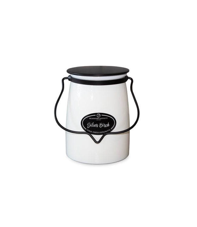 Milkhouse Candle Company Butter Jar 22 oz: Silver Birch