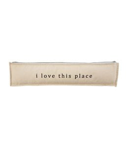 MudPie Love Long Gray Welcome Pillow