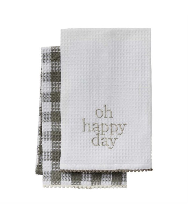 MudPie Oh Happy Day Dish Towel Set