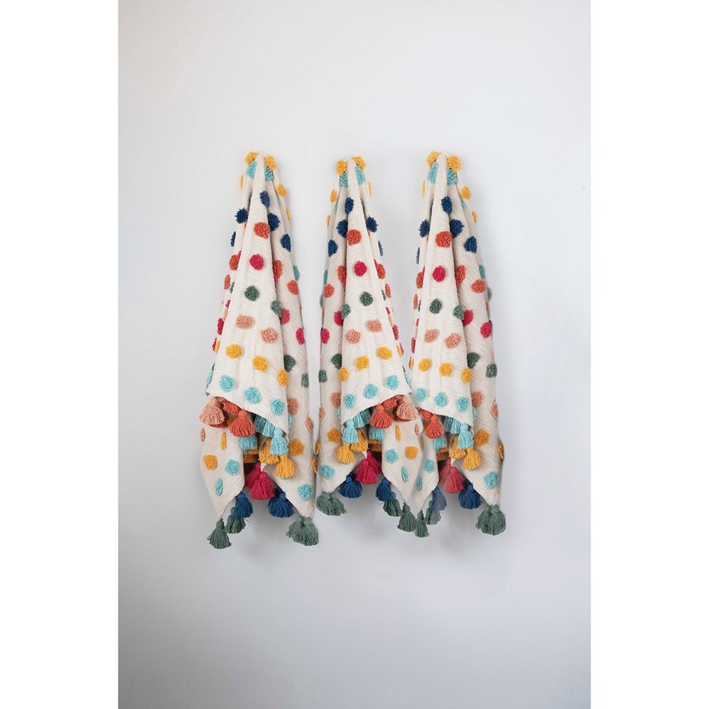 Creative Co-Op Woven Acrylic Tassels Multi Color Throw Creative Co-Op Woven Acrylic Tassels Multi Color Throw