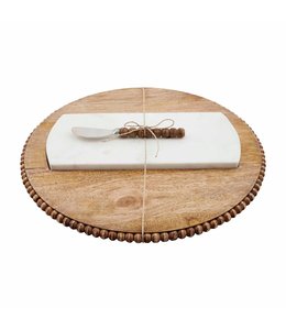 MudPie Marble and Wood Serving Board Set