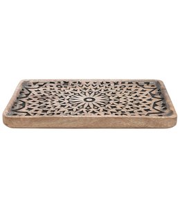 Creative Co-Op Hand-Carved Mango Wood Tray