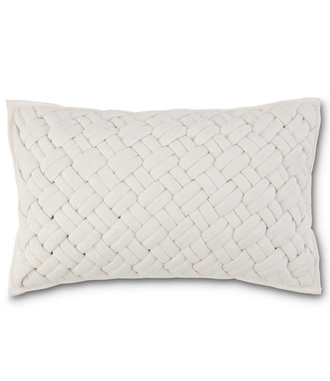 K&K Interiors Rectangular Cream Chunky Woven Pillow