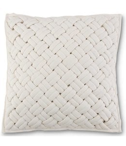 K&K Interiors Square Cream Chunky Woven Pillow