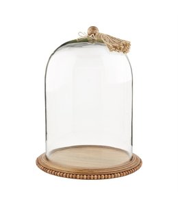 MudPie Large Wooden Cloche w/ Beaded Base