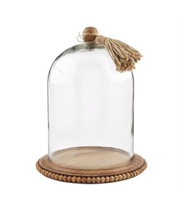MudPie Small Wooden Cloche w/ Beaded Base