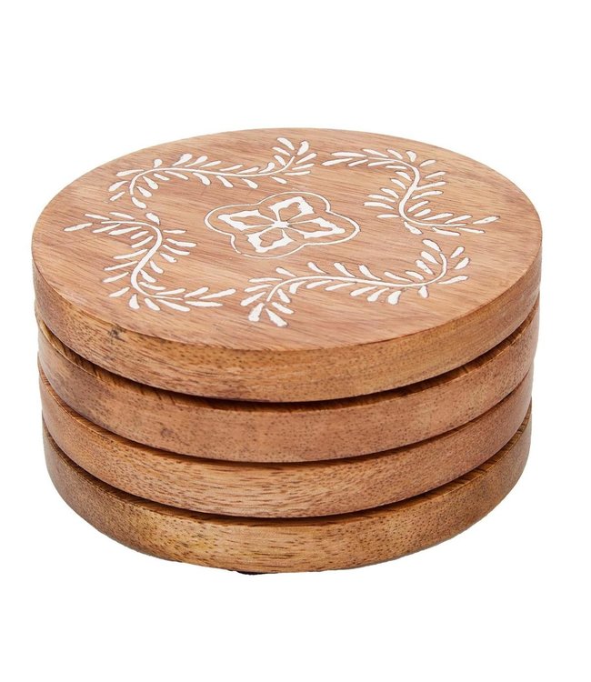 MudPie Carved Coaster Set