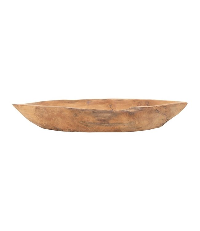 Creative Co-Op Decorative Hand-Carved Teakwood Bowl