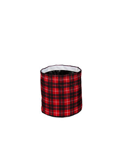 Evergreen TimelessTartan Round Fabric Planters- Small
