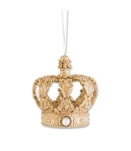 K&K Interiors Gold Resin Jeweled Crown Ornament