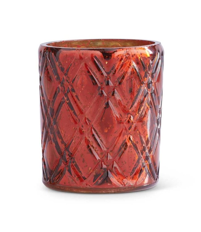 K&K Interiors 3.5 Inch Red Mercury Glass Votive