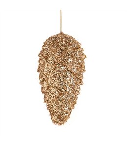 K&K Interiors Gold Glitter Pinecone