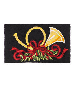 Evergreen French Horn Indoor/Outdoor Hooked Rug