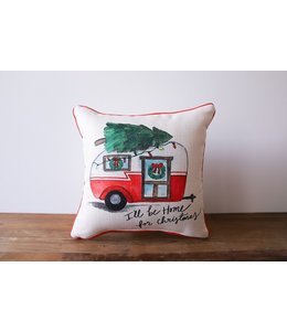 Little Birdie I'll Be Home For Christmas Camper Pillow