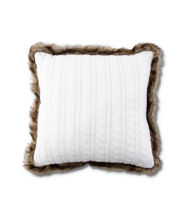 white cable knit pillow