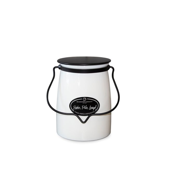 Milkhouse Candle Company Butter Jar 22 oz: Rake, Pile, Leap!