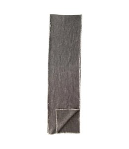 Creative Co-Op Linen Blend Table Runner with Frayed Edges, Grey Color