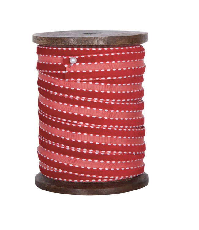 Creative Co-Op 5 Yard Ribbon on Wood Spool- Red