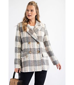 Easel Wool Blended Flannel Jacket-Heather Grey