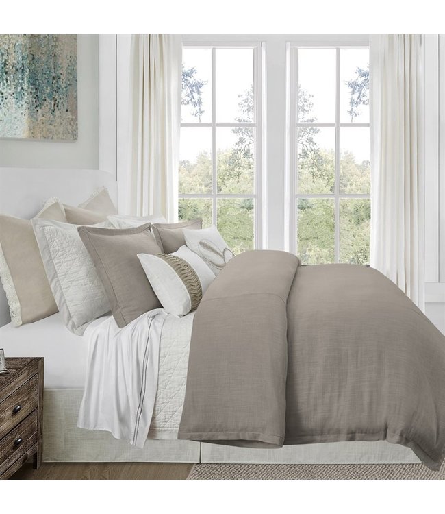 Hiend Accents Hera Linen Duvet, Taupe- Queen