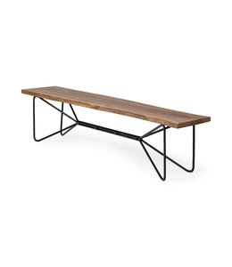 Mercana Natural Solid Wood and Iron Dining Bench