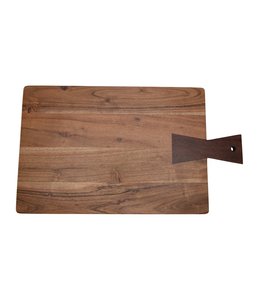 Creative Co-Op Two-Tone Acacia Wood Cheese/Cutting Board with Tail Joint Handle