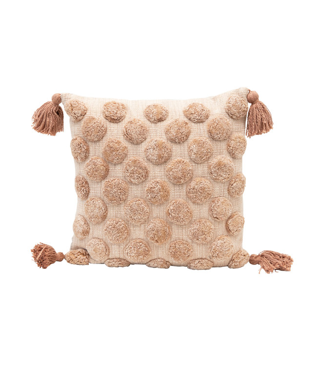 Bloomingville 18" Sq Cotton Tufted Pillow
